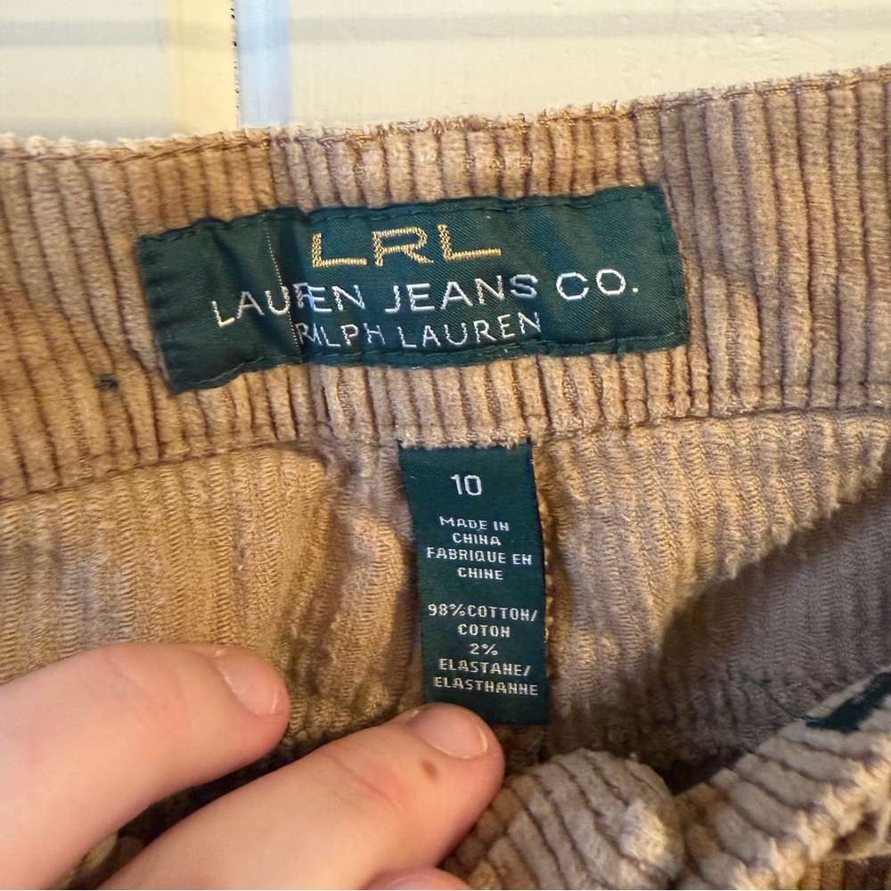 Women’s Lauren Ralph Lauren Tan Corduroy Boot Cut Pants, Size 10 - Picture 3 of 8